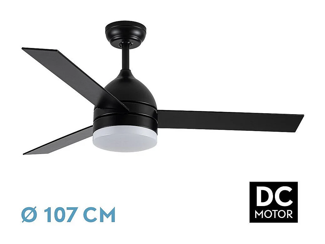 Télécommande LEGIO DC fan black réglable en température FABRILAMP