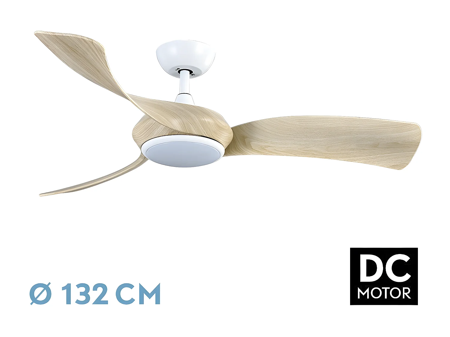 Ventilador Dc Cerdeña Blanco Led Regulable Intensidad