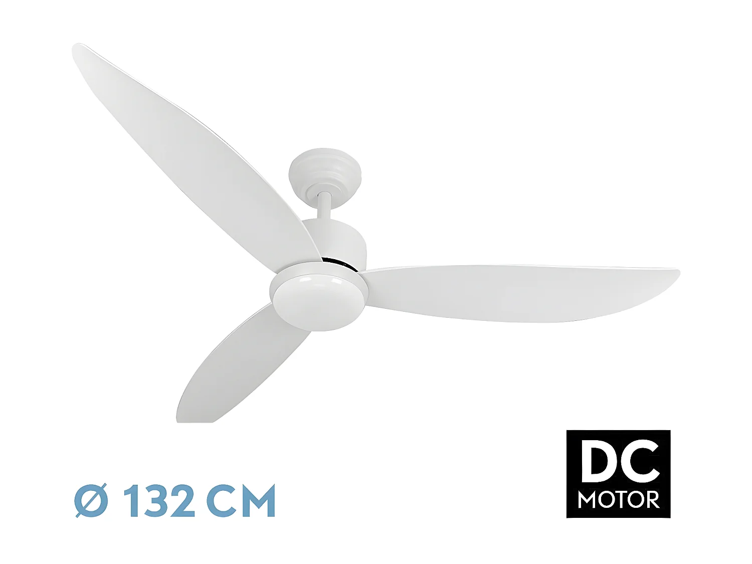 Ventilador Dc Genil Blanco Led 3 Temperaturas Memoria Color