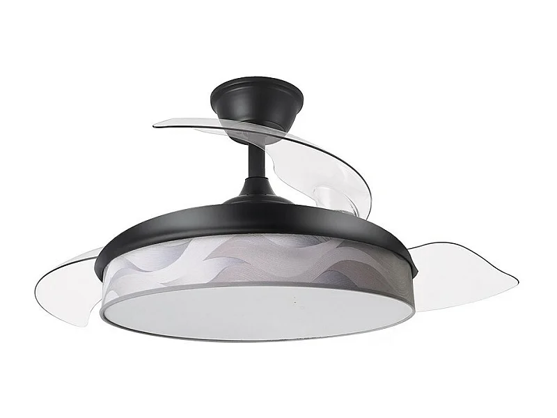 Ventilateur DC MODA Noir Gris Télécommande CCT Dimmable FABRILAMP