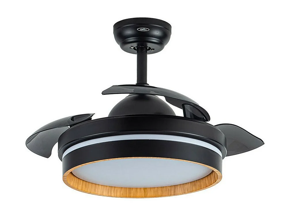 Ventilador Dc Nalon S Negro  Madera Cct Regulable Control Remoto Led