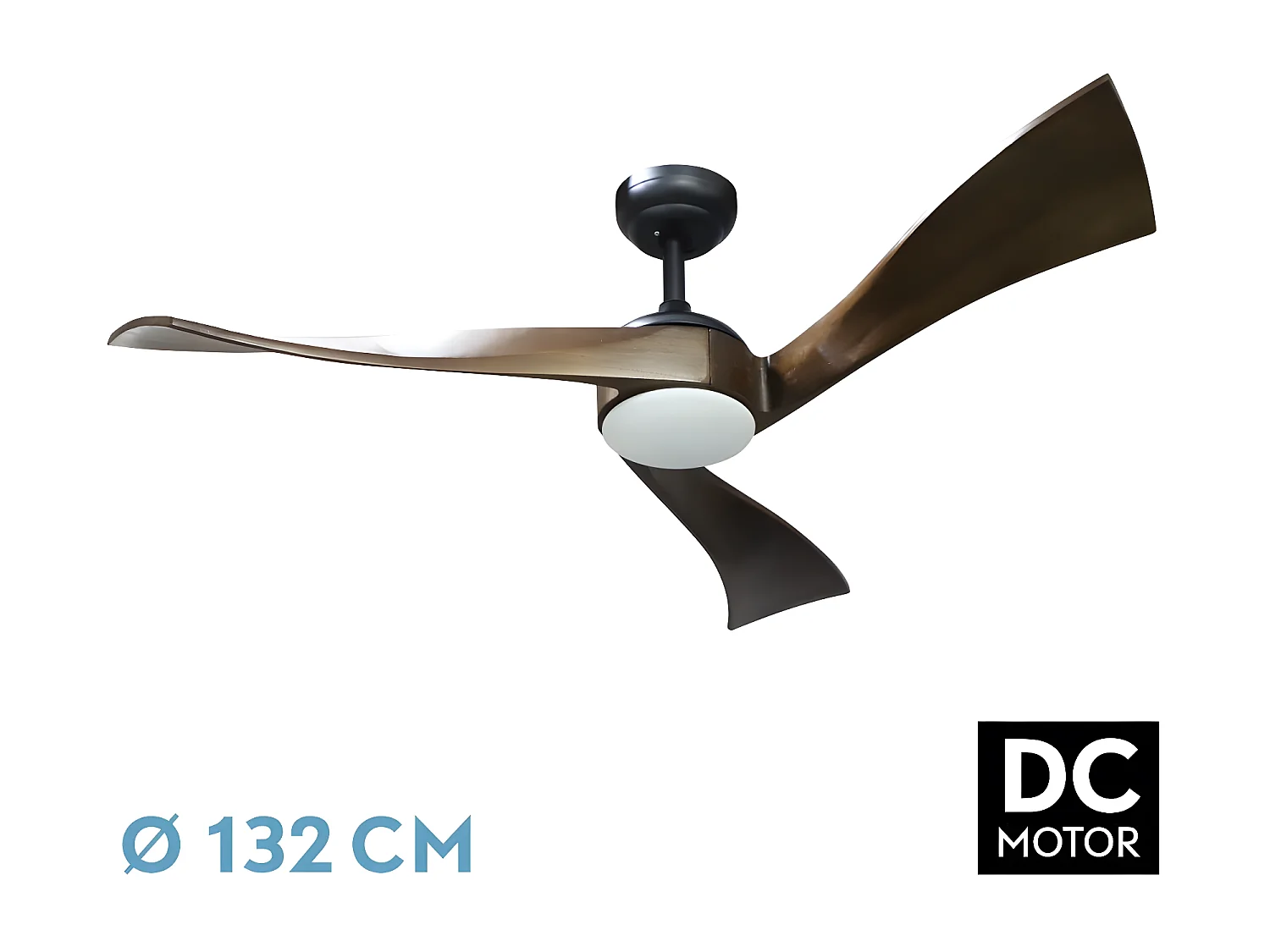 Ventilador Dc Janubi Negro Led 3 Temperaturas  Temporizador Memoria Color