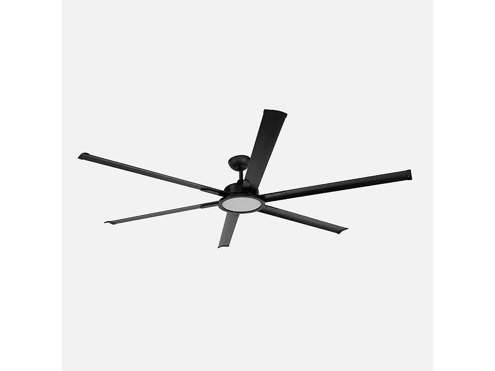 Ventilador Extragrande Dc Almanzor Negro Led Cct Regulable Temporizador Fabrilamp