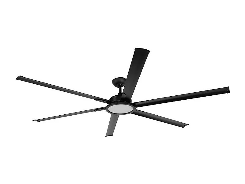 Ventilateur DC ALMANZOR extra-large Minuterie à intensité variable CCT LED noire fabrilamp