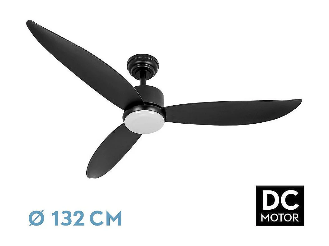 Ventilador Dc Genil Negro Led 3 Temperaturas Memoria Color