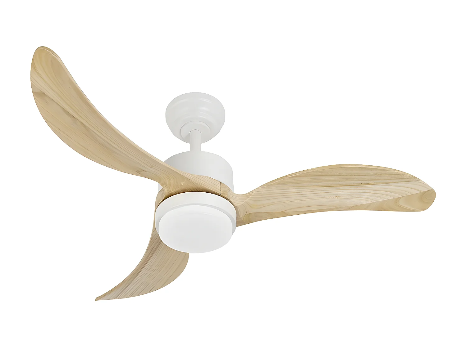 BEMBEZAR Ventilateur DC Blanc Led 24w Dimmable avec Minuterie FABRILAMP