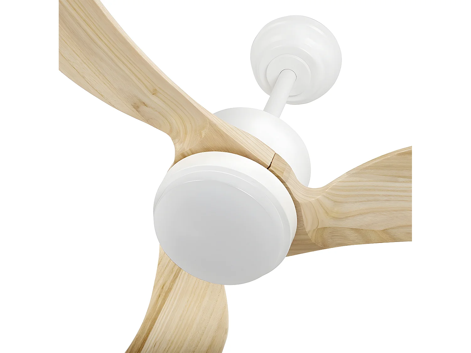 BEMBEZAR Ventilateur DC Blanc Led 24w Dimmable avec Minuterie FABRILAMP