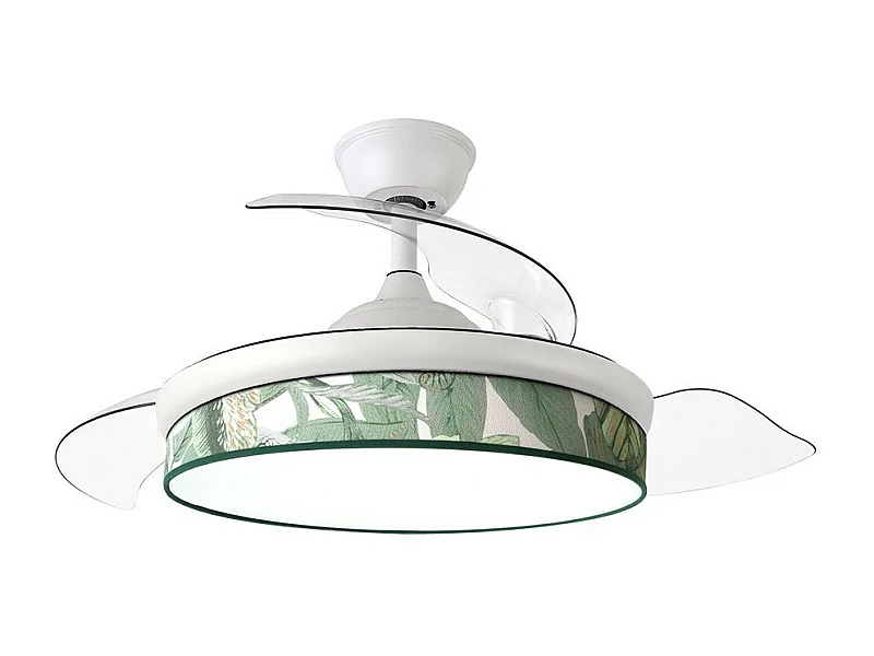 Ventilador Dc Moda Blanco Verde Mando Distancia Funcion Inversa