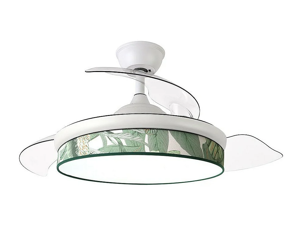 Ventilateur DC MODA Blanc Vert Télécommande Fonction Inverse FABRILAMP