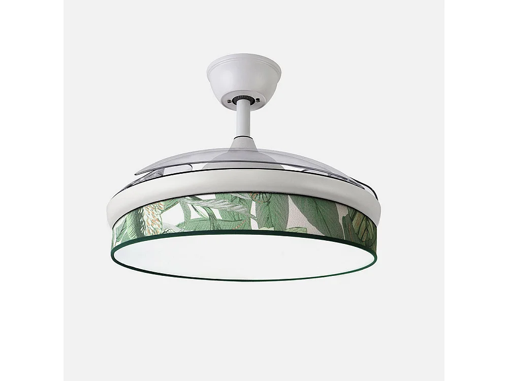 Ventilateur DC MODA Blanc Vert Télécommande Fonction Inverse FABRILAMP