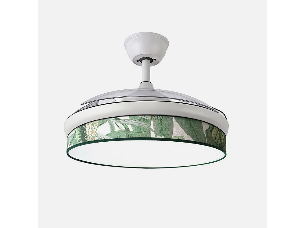 Ventilateur DC MODA Blanc Vert Télécommande Fonction Inverse FABRILAMP