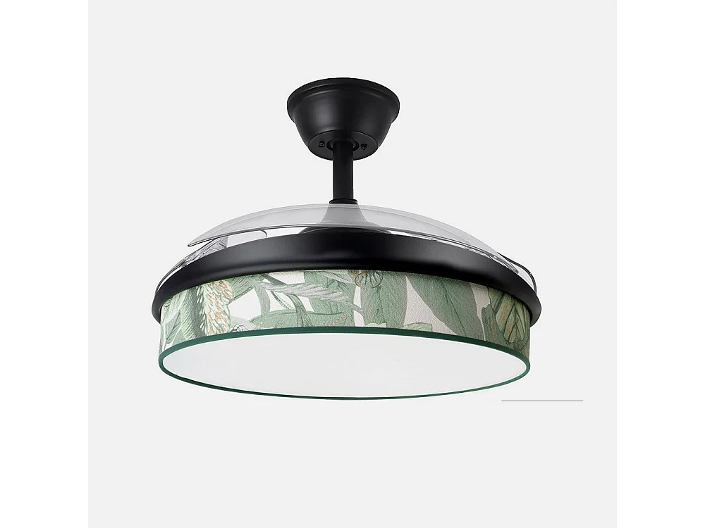 Ventilateur DC MODA Noir Vert Télécommande Fonction Inverse FABRILAMP