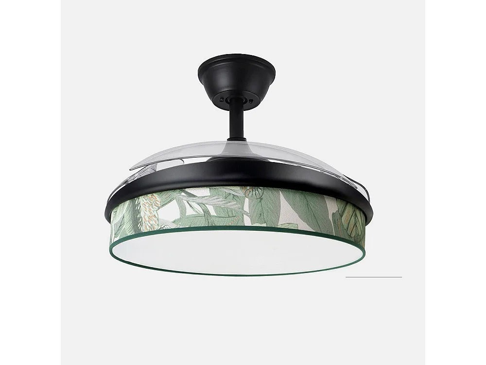 Ventilateur DC MODA Noir Vert Télécommande Fonction Inverse FABRILAMP