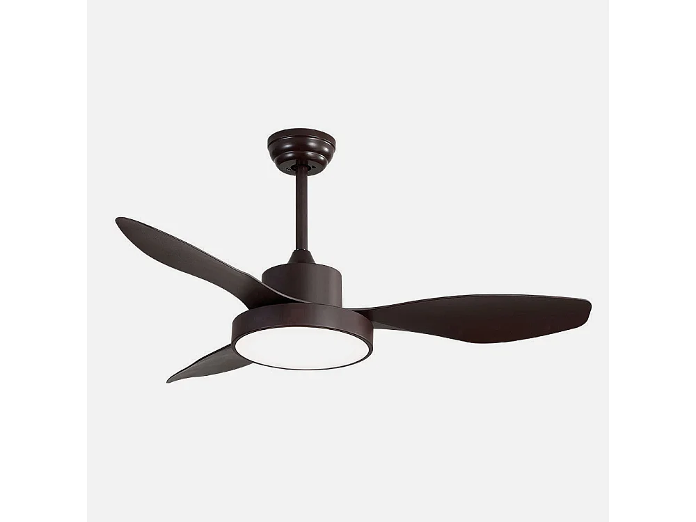 Ventilador Dc Hayate S Marron Led Integrado Cct Regulable