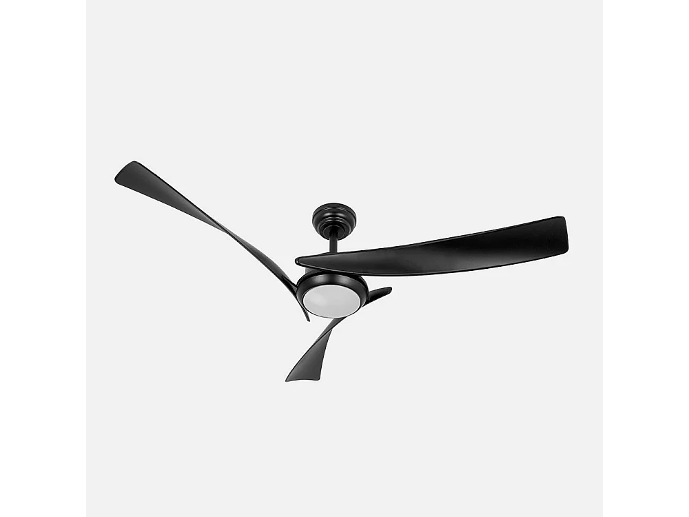 Ventilateur DC TARENTO Noir LED Mémoire Couleur CCT Dimmable FABRILAMP