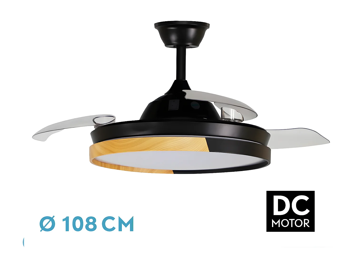 Ventilador Dc Emperador Negro Memoria Color Led  Control Remoto