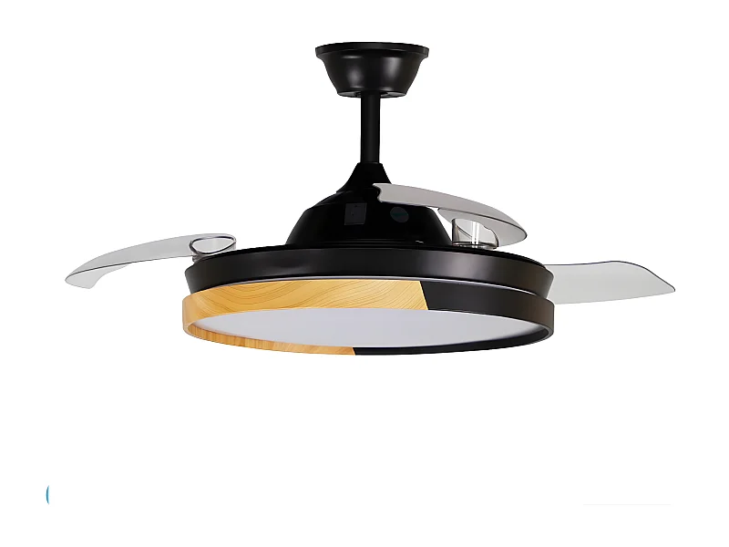 Ventilateur DC EMPERADOR Télécommande LED Couleur Mémoire Noire FABRILAMP