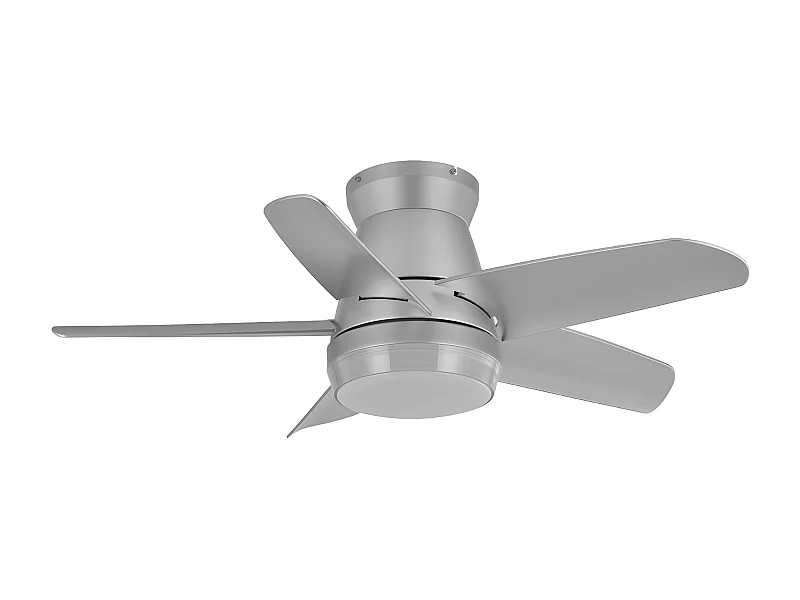 Ventilador Dc Neutron Plata Led 3 Posiciones Y Mando A Distancia