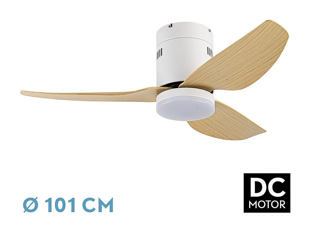 Ventilador Dc Borax  Blanco-haya Led 20w Y Memoria De Color