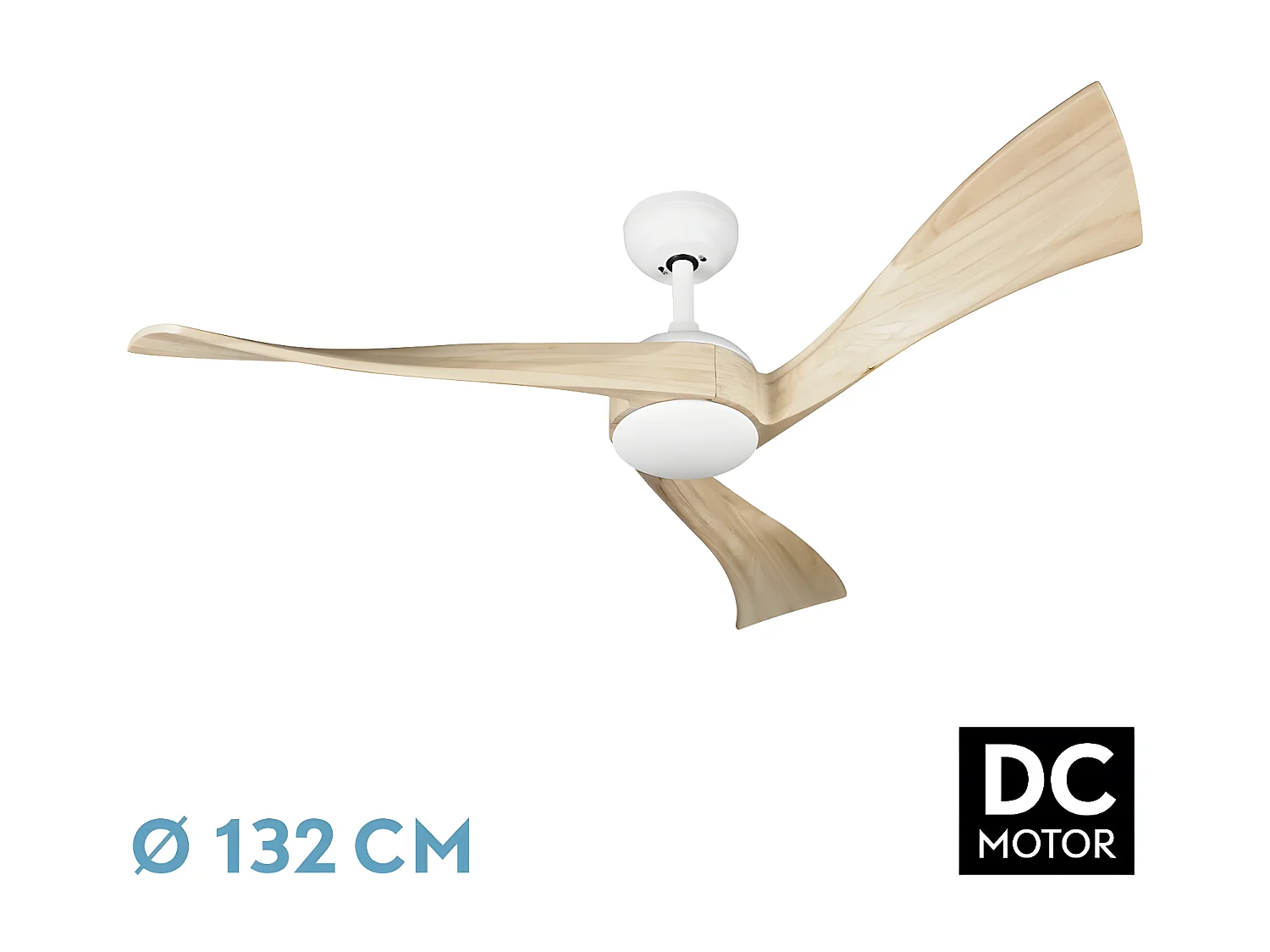 Ventilador Dc Janubi Blanco Led 3 Temperaturas  Temporizador Memoria Color