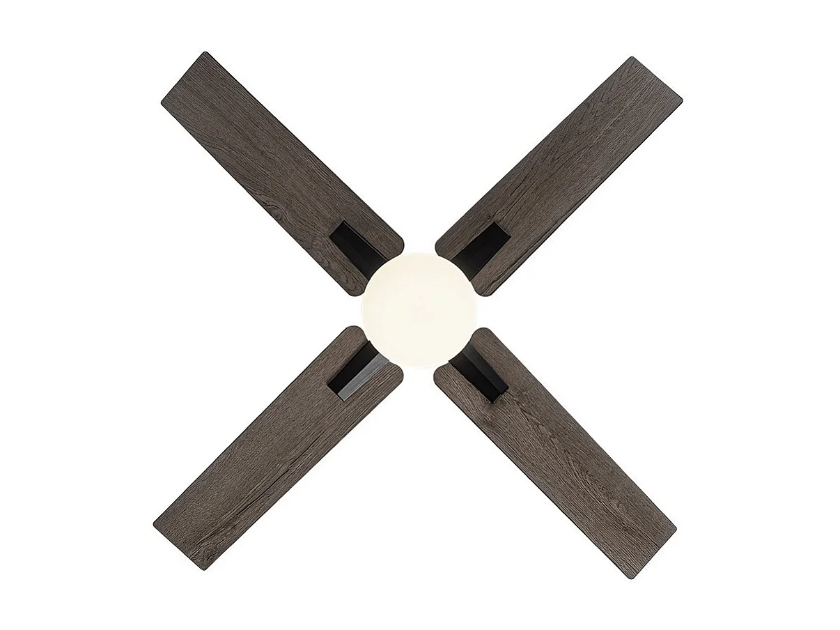 DC TALCO Ventilateur Noir 4 Pales LED 3 Température FABRILAMP