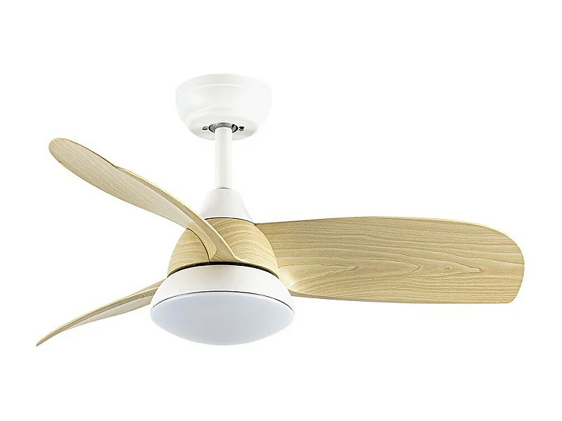 Ventilador Dc Atomo Blanco Haya Led Memoria Color Mando Distancia