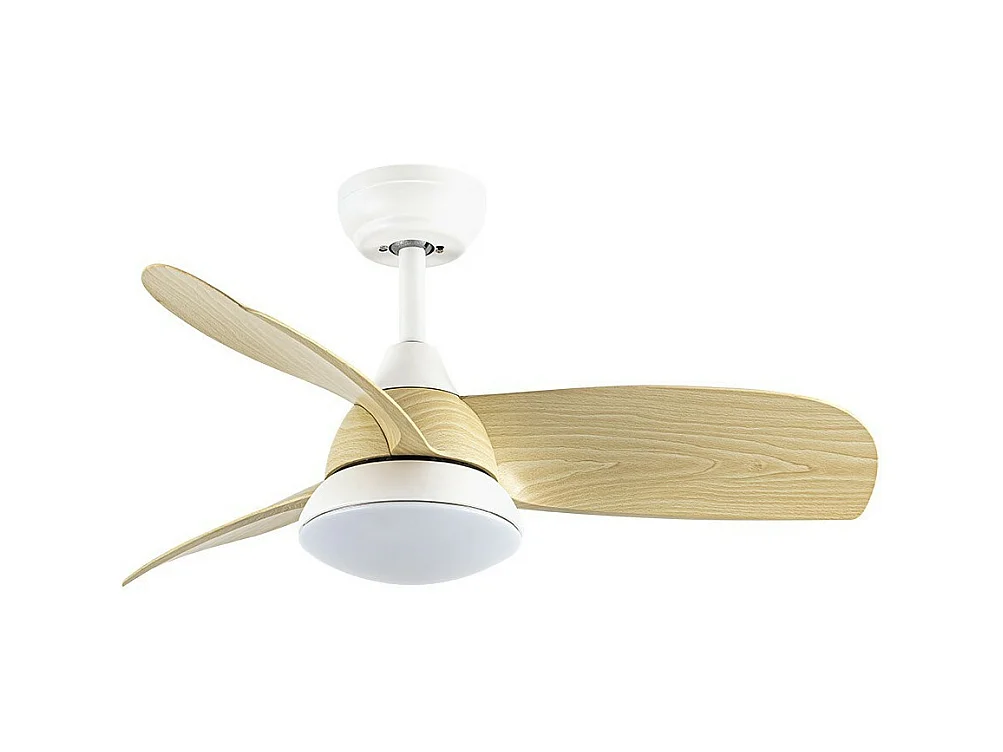 Ventilador Dc Atomo Blanco Haya Led Memoria Color Mando Distancia