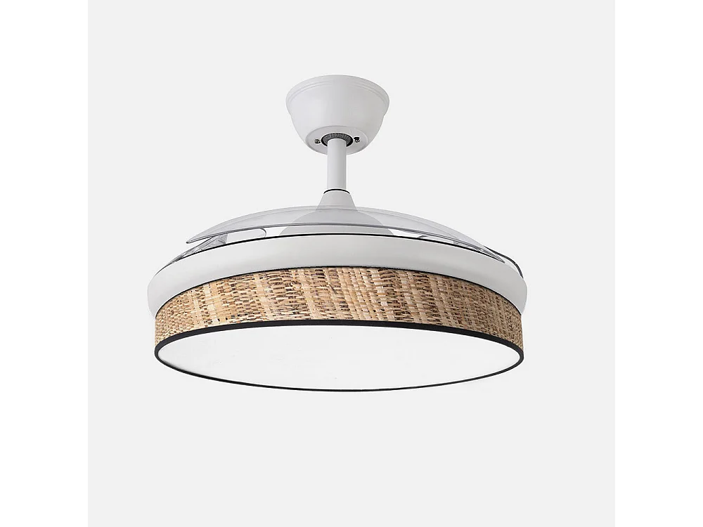 Dc Fan MODA White Reed Télécommande Fonction Inverse FABRILAMP