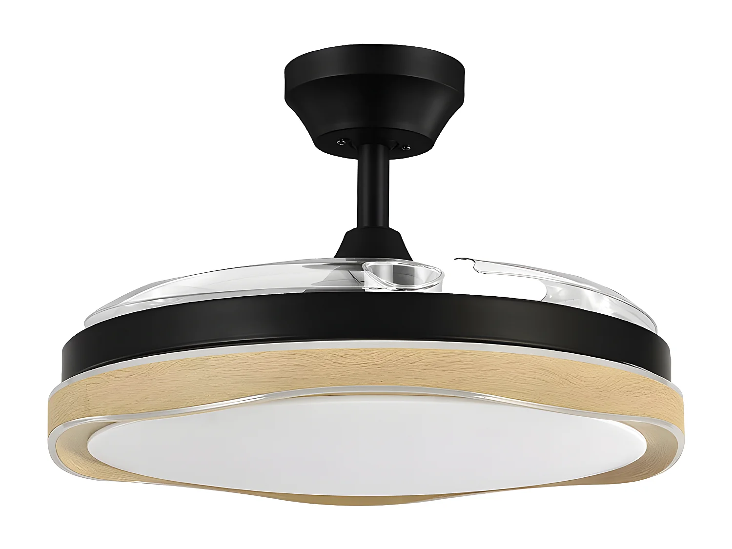 Ventilador Dc Blondi Negro Madera Led 3 Temperaturas Control Remoto