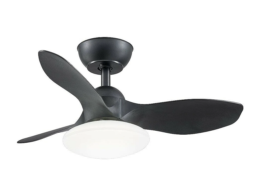 PARAMO Ventilateur LED CCT CC noir avec minuterie FABRILAMP