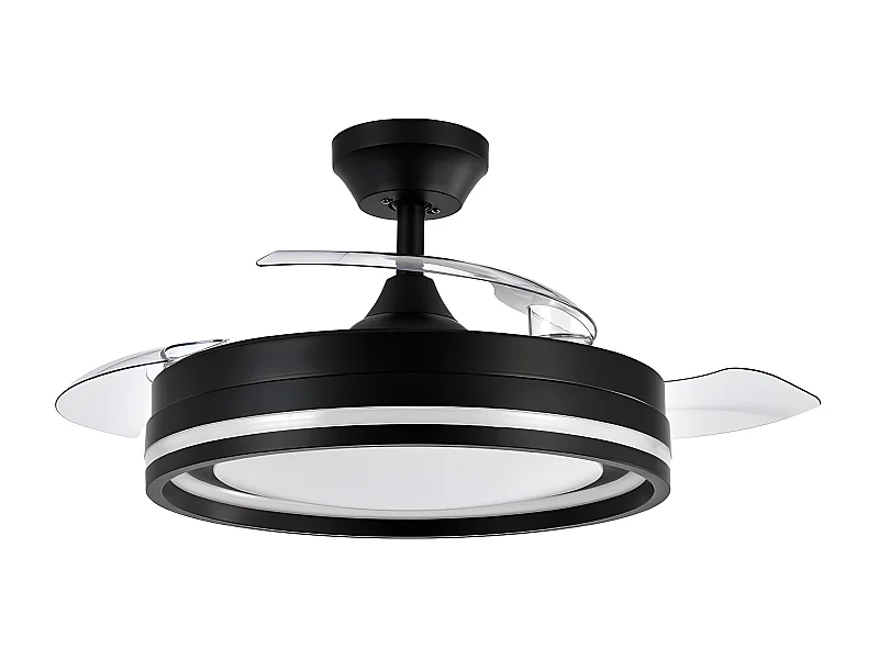 CERRATO DC Ventilateur Led Noir 3 Températures avec Mémoire FABRILAMP