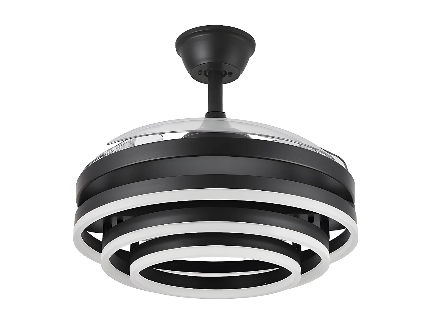 DC KAI noir LED cct ventilateur dimmable avec télécommande FABRILAMP