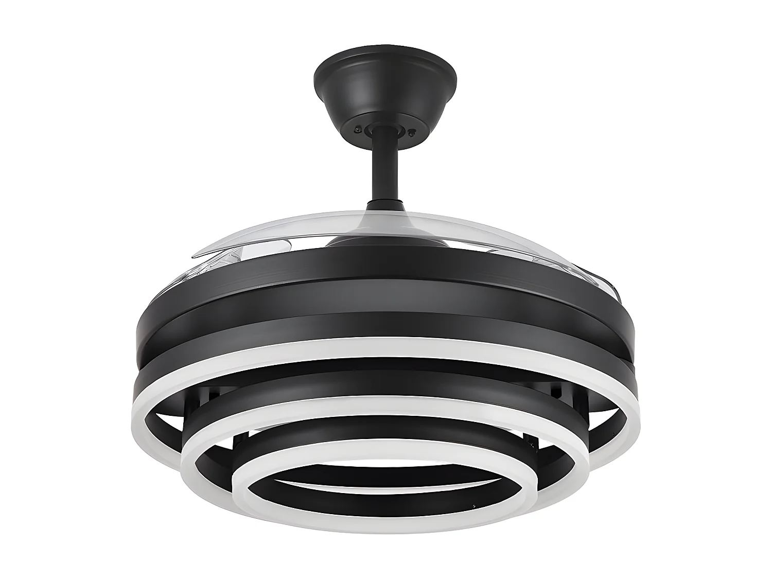 DC KAI noir LED cct ventilateur dimmable avec télécommande FABRILAMP