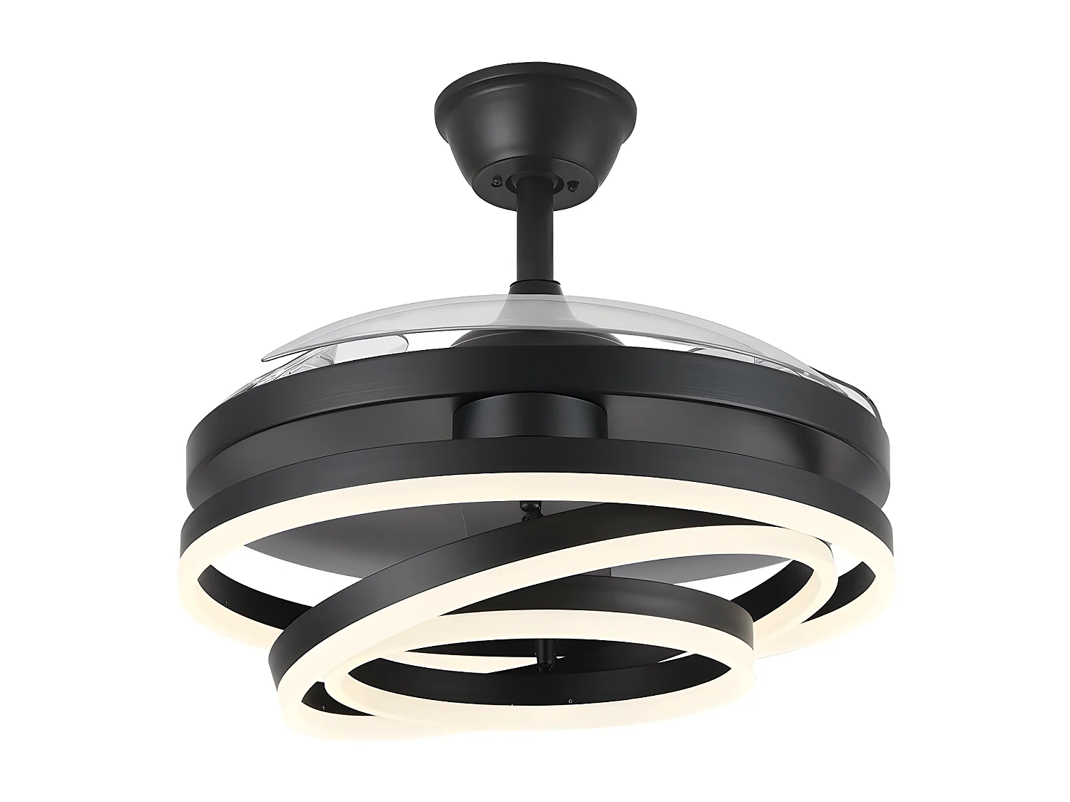 DC KAI noir LED cct ventilateur dimmable avec télécommande FABRILAMP