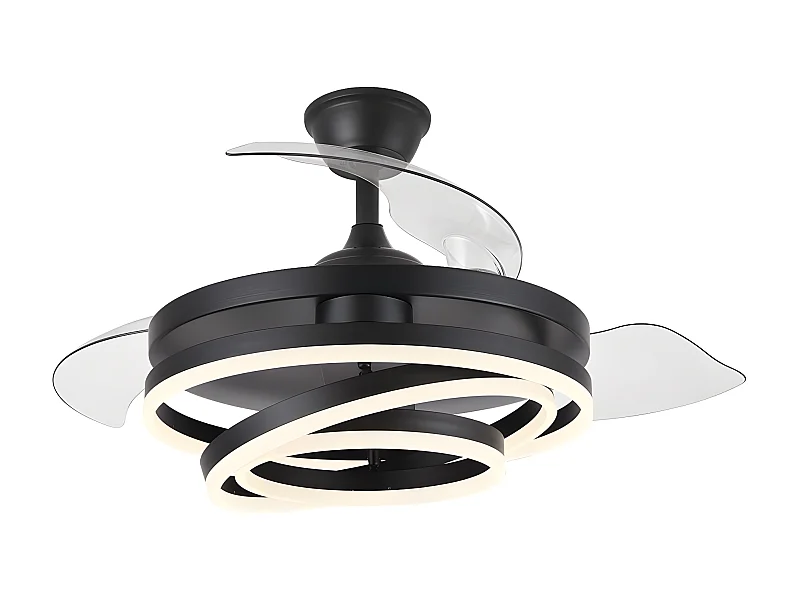 Ventilador Dc Kai Negro Led Cct Regulable Con  Mando A Distancia