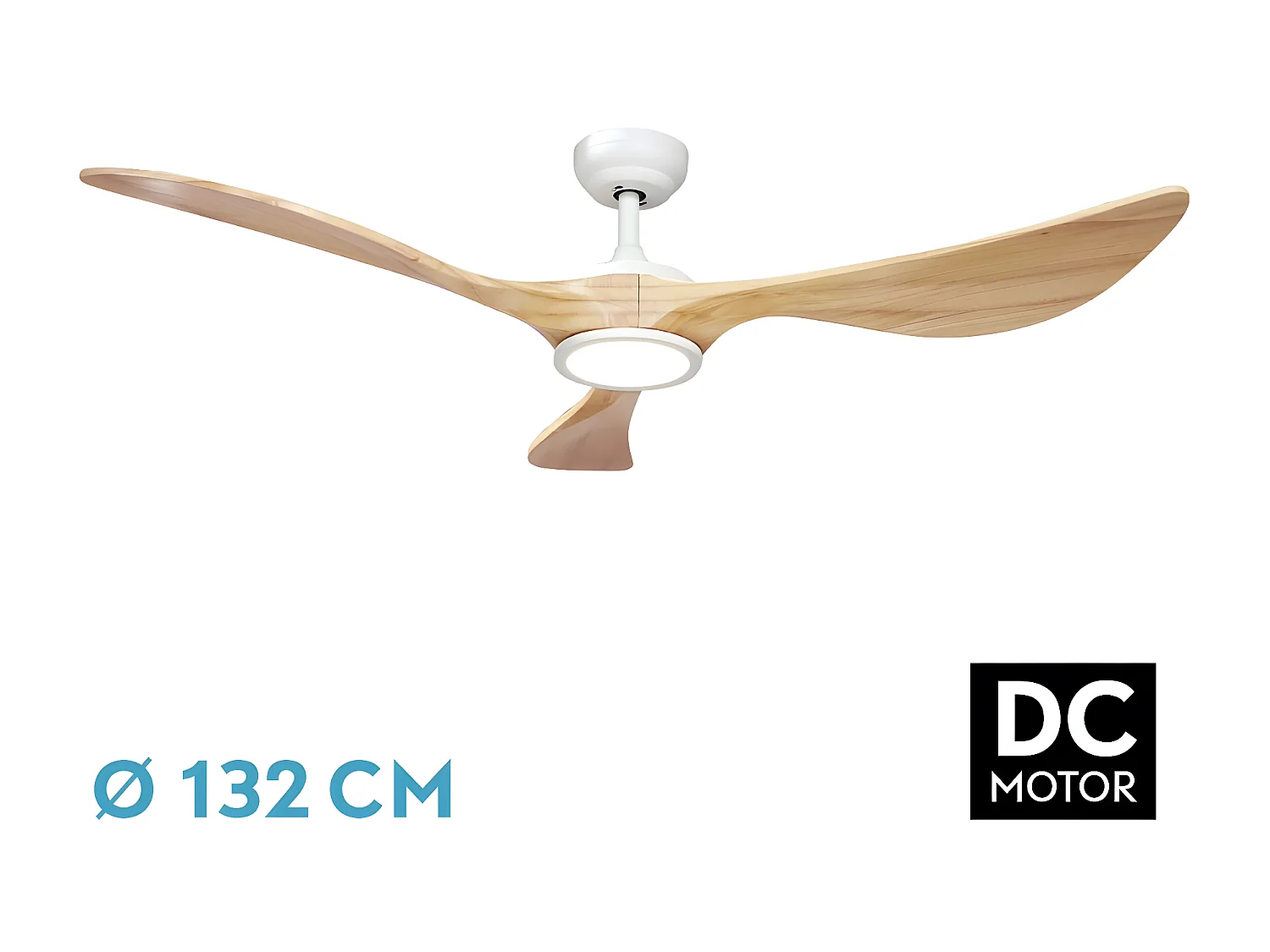 DC VIANA Ventilateur LED Blanche Dimmable Intensité Mémoire Couleur FABRILAMP