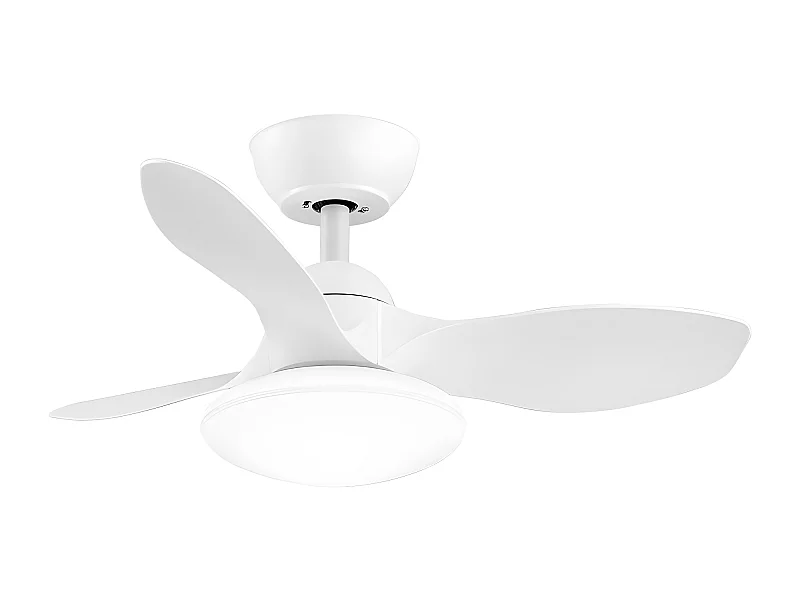 Ventilateur DC LED CT PARAMO blanc avec minuterie FABRILAMP