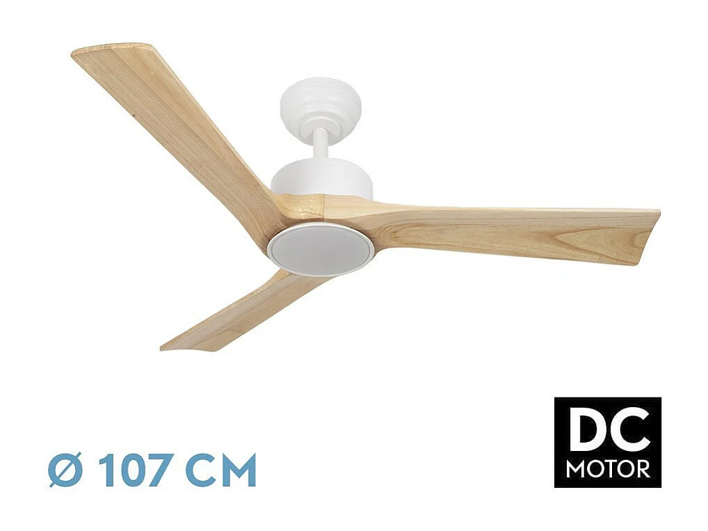 Ventilador Dc Orinoco Blanco Led Dimable Control Remoto