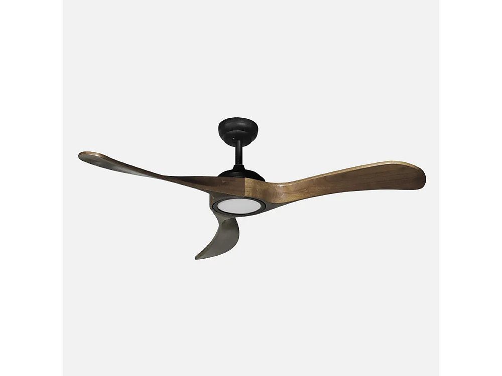 DC Fan CASTELO Télécommande à mémoire de minuterie LED noire FABRILAMP