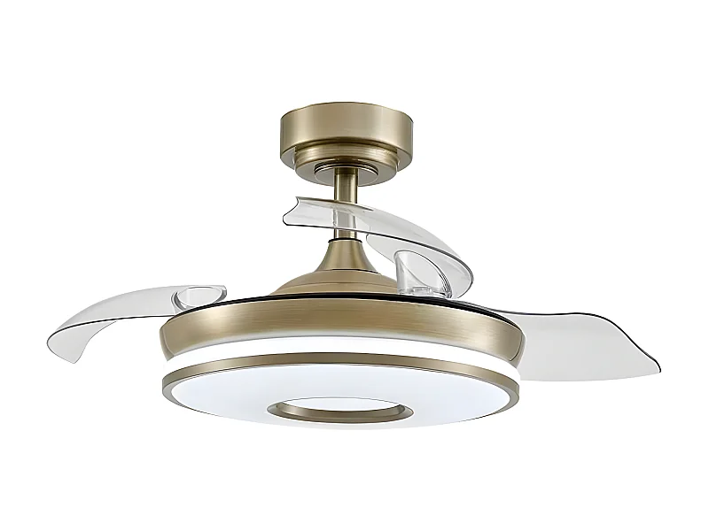 Ventilateur DC DANI S LED dorée 3 températures et minuterie FABRILAMP