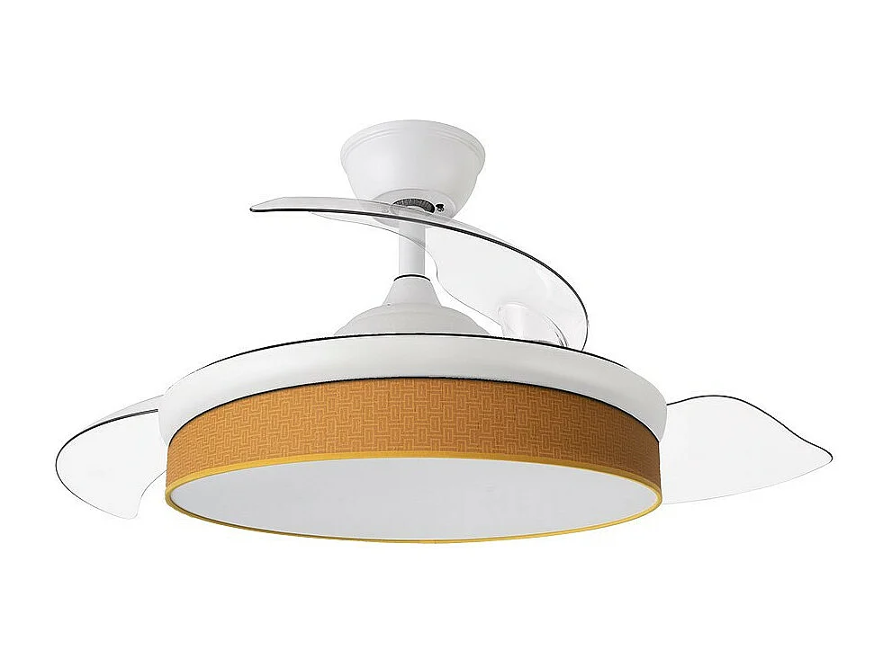 Ventilateur DC MODA Blanc Orange Télécommande Fonction Inverse FABRILAMP