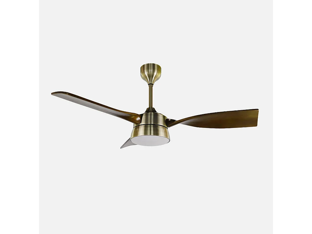 Ventilador Dc Estio Cuero Led 3 Temperaturas Mando Distancia