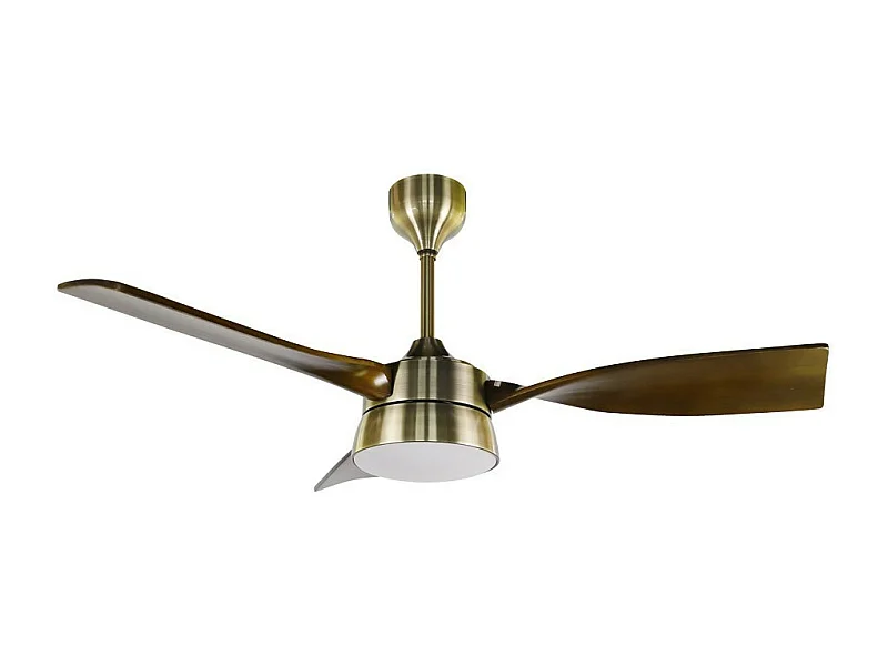 Dc ESTIO LED Ventilateur en cuir 3 Température Télécommande FABRILAMP