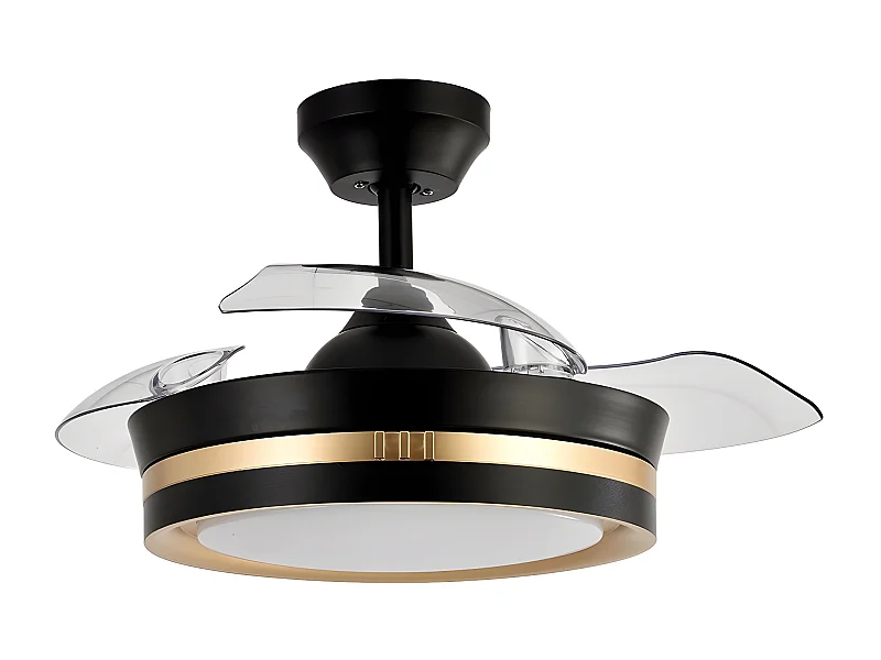 Ventilateur CCT à LED d'or noir DC VIPER S avec mémoire de couleur FABRILAMP