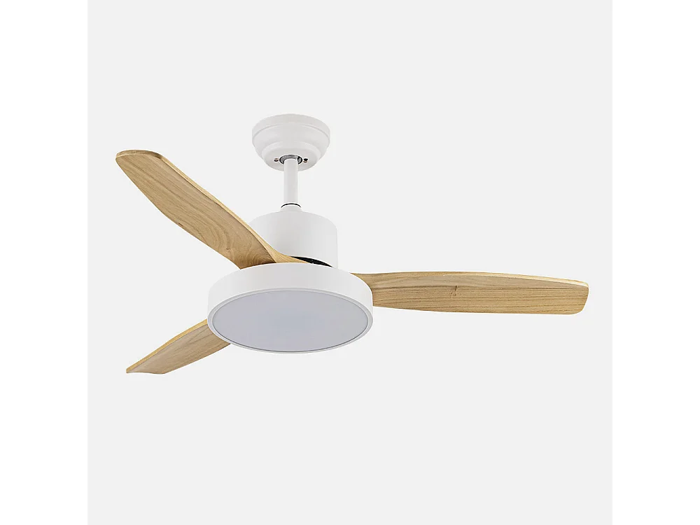 Ventilador Dc Kavala Blanco Haya Led Mando Distancia Cct Regulable