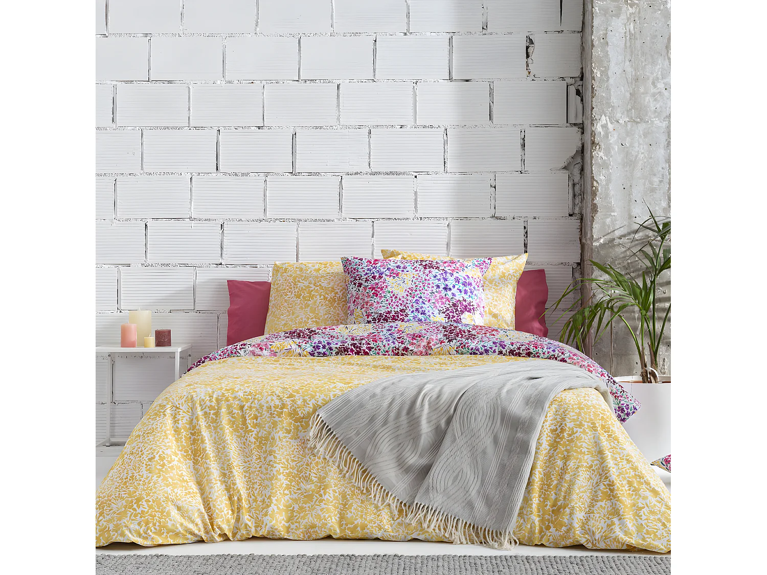 Funda nórdica reversible 100% algodón 240x220 cm KASAI A-B