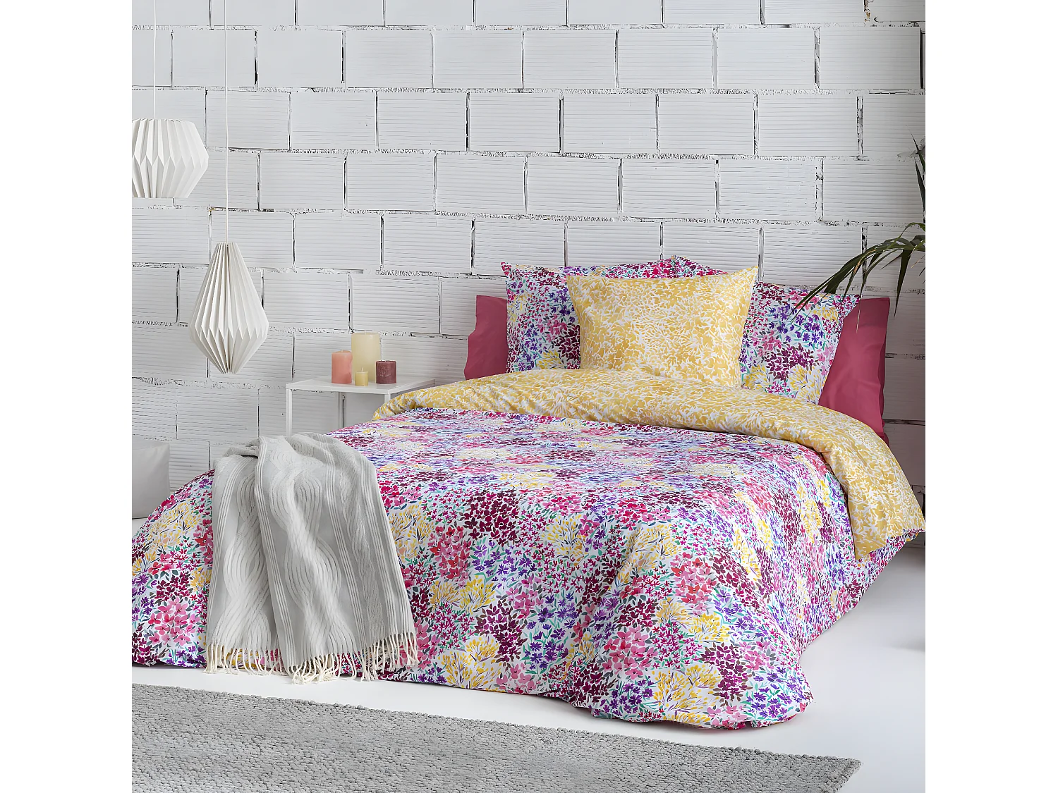 Funda nórdica reversible 100% algodón 260x240 cm KASAI A-B