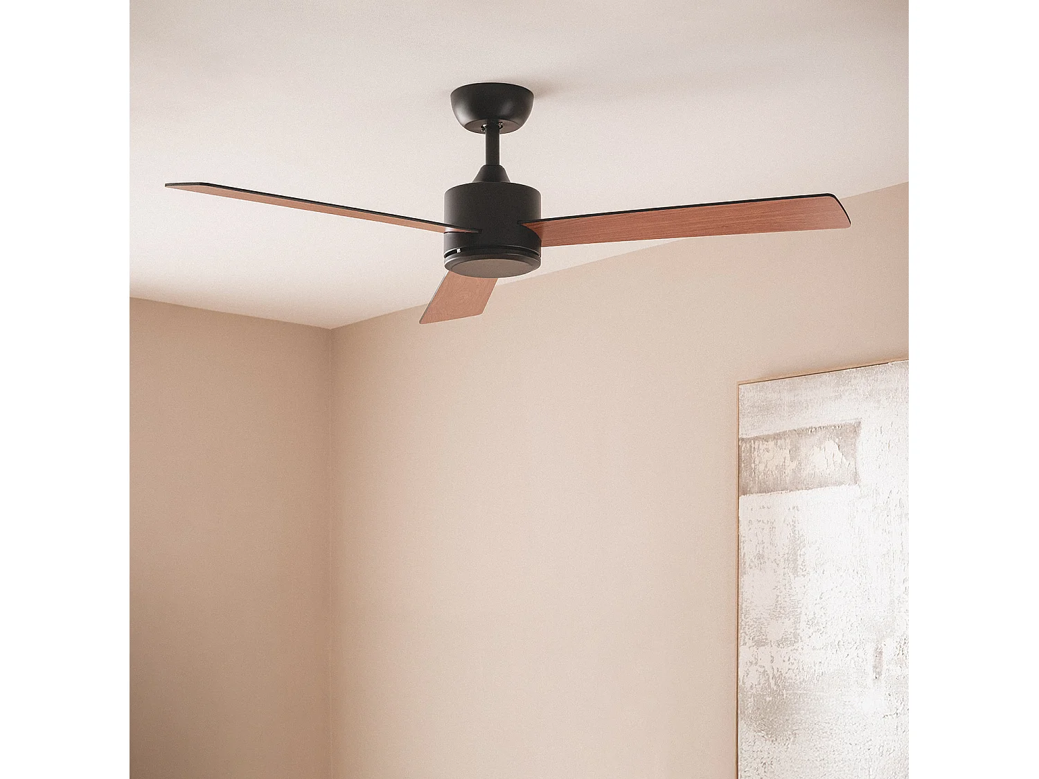 Ventilateur de Plafond Silencieux Fleves 132cm Motor DC Noir  Sans lumière, Contrôleur mural + télécommande, Wifi: False
