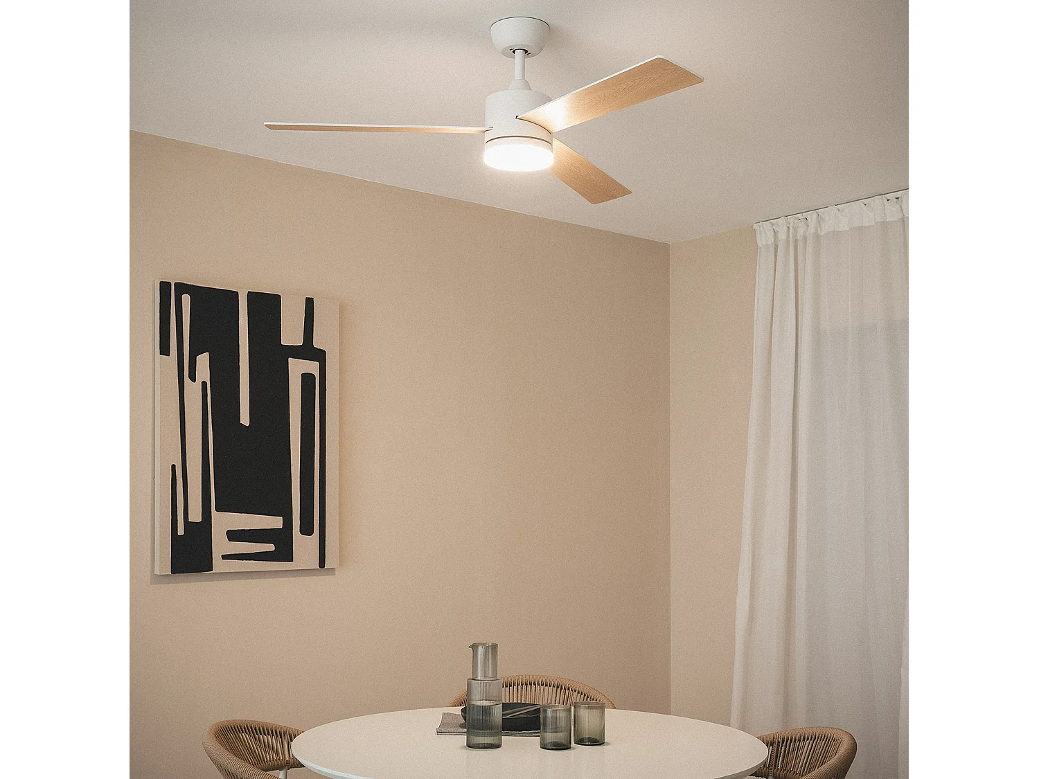 TechBrey Ventilatore da Soffitto Silenzioso Fleves 132cm Motore DC
