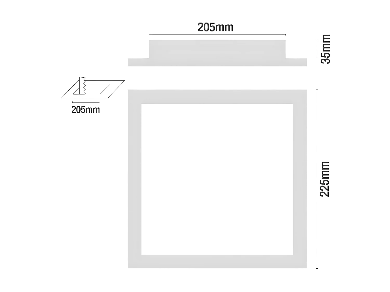 Downlight LED Ultraslim Empotrable Cuadrado 15W 1100lm 20,5x20,5cm 4000K Aluminio 7hSevenOn